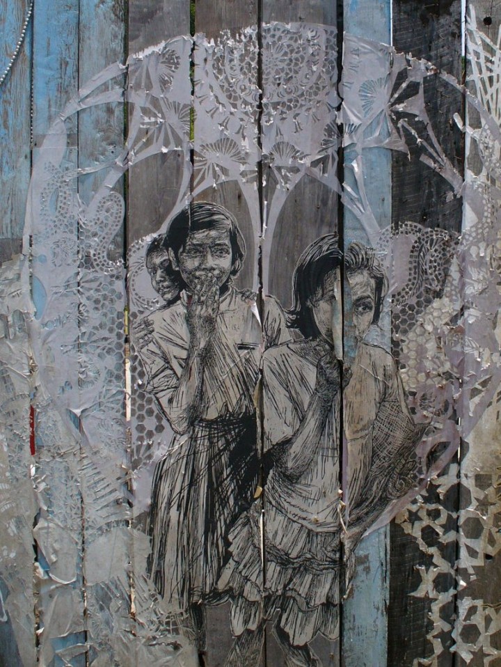 Street art by Swoon, New Orleans 2011 